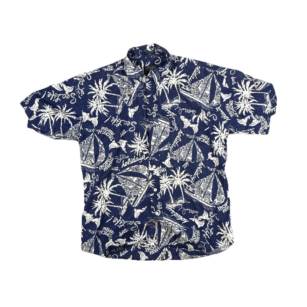Chaps‎ Ralph Lauren M Mens Tropical Short Sleeve Dress Shirt